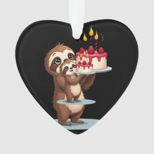 Funny Birthday Cake with Sloth Costume for Boys an Ornament