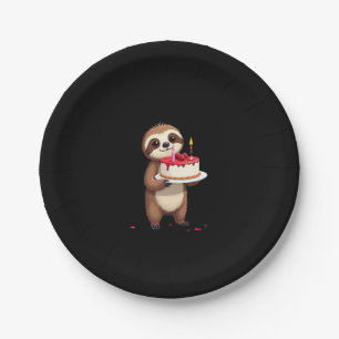 Funny Birthday Cake with Sloth Costume for Boys an Paper Plate
