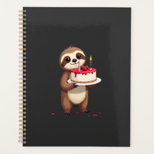 Funny Birthday Cake with Sloth Costume for Boys an Planner