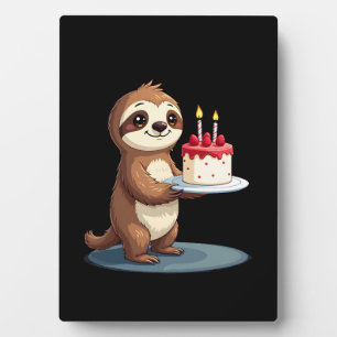 Funny Birthday Cake with Sloth Costume for Boys an Plaque