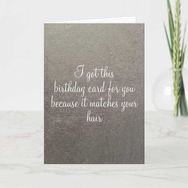 Funny Birthday Card Age Humour Silver (Front)
