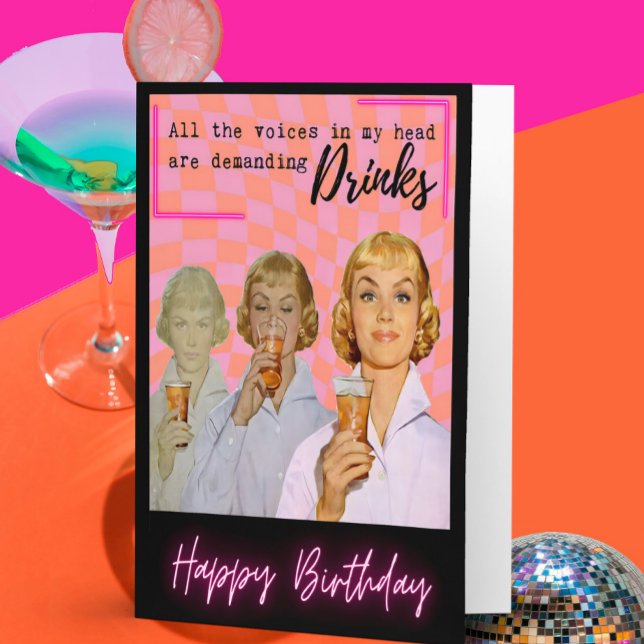 Funny Birthday Card Best Friend "Voices Demanding" (Creator Uploaded)