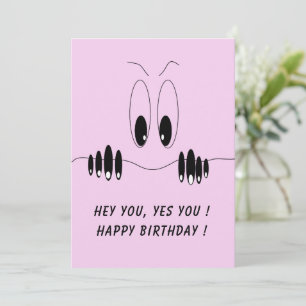 Funny Birthday Card Curiosity Eyes - Custom Text