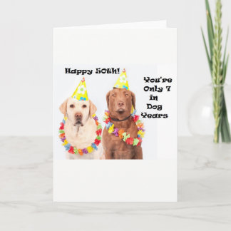 Funny Birthday Card for 50th  for Dog Lovers