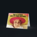 FUNNY BIRTHDAY CARD FOR BEST FRIEND GIRLFRIEND<br><div class="desc">THIS IS ESTHER AND IT'S YOUR BIRTHDAY. DON'T DO ANYTHING THAT ESTHER WOULDN'T DO & HAVE A HAPPY BIRTHDAY.</div>