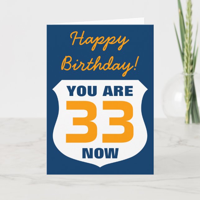 Funny Birthday card for boys and men - Custom age (Front)