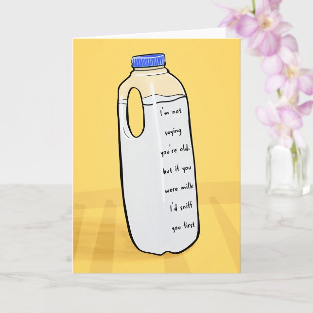 Funny Birthday Card for Friends - sniff you first (Orchid)