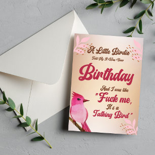Funny Birthday Card for Men & Women Little Birdi
