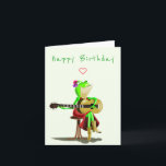 Funny Birthday Card Frog Playing Guitar<br><div class="desc">Frog Playing Guitar Funny Birthday Cards - MIGNED Painting - Customisable</div>