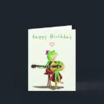 Funny Birthday Card Frog Playing Guitar<br><div class="desc">Frog Playing Guitar Funny Birthday Cards - MIGNED Painting - Customisable</div>