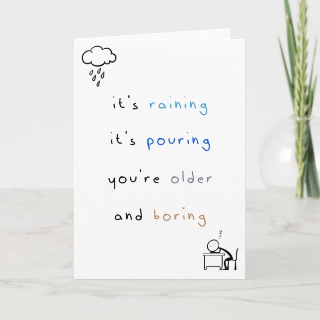 Funny  Birthday Card, Gentle Roast, Light Humour Card (Front)