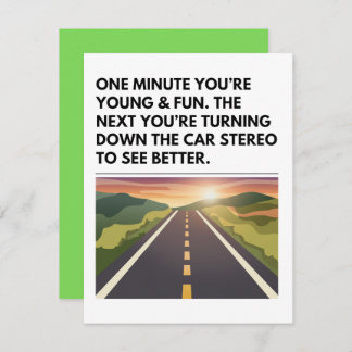 Funny Birthday Card Getting Old Stereo Joke