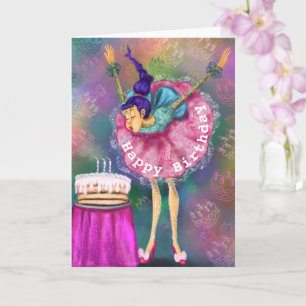Funny Birthday Card Girl Blowing Out Candles 