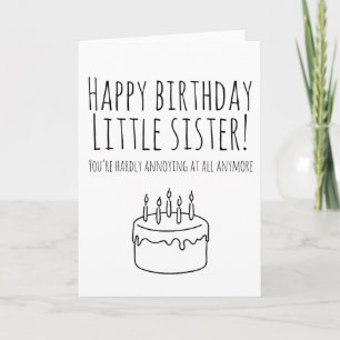 Funny birthday card humourous card for sister