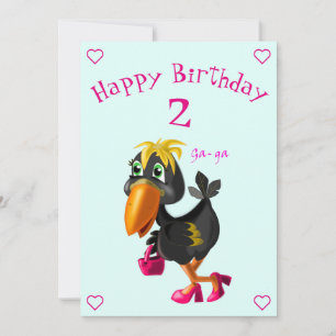 Funny Birthday Card Modern Bird - Customisable