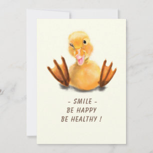 Funny Birthday Card with Happy Duck - Custom Text