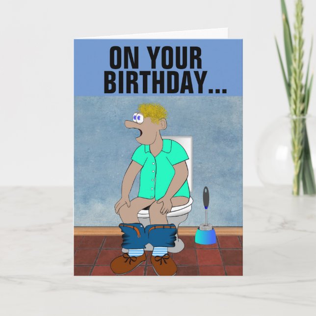 FUNNY BIRTHDAY CARDS GOOD BOWEL MOVEMENTS (Front)