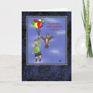 Funny Birthday Cards: Sky Squatting Card