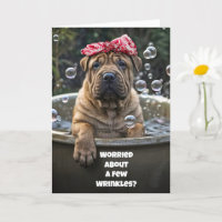 Funny Birthday Cute Shar Pei Puppy Bubble Bath