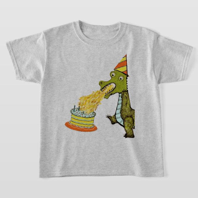 Funny Birthday Dragon T-Shirt (Laydown)