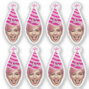 Funny Birthday Face with Party Hat & Custom Age