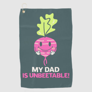 Funny birthday Father's day dad joke pun Christmas Golf Towel