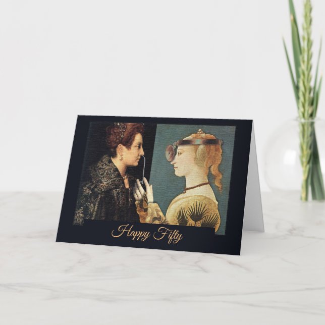 Funny Birthday Fifty Renaissance Colonoscopy Card (Front)