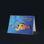 Funny Birthday for Boyfriend, Anglerfish Card<br><div class="desc">Paper birthday greeting card for a boyfriend. Funny illustration of an Anglerfish getting ready to eat some birthday cake. Funny birthday card with Happy Baitday! on the cover. Image and verse copyright © Shoaff Ballanger Studios.</div>