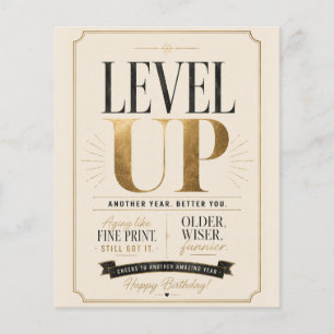 Funny birthday for friends – Age level unlocked Flyer
