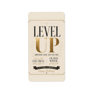 Funny birthday for friends – Age level unlocked Label