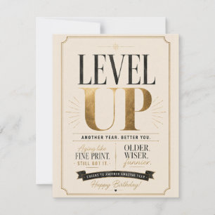 Funny birthday for friends – Age level unlocked RSVP Card