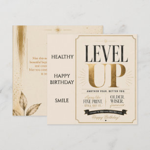 Funny birthday for friends – Age level unlocked Thank You Card