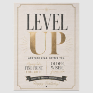 Funny birthday for friends – Age level unlocked Tissue Paper