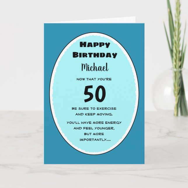 Funny Birthday for Him Add Name and Age Greeting Card (Front)