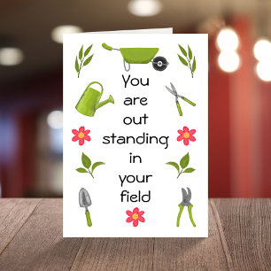 Funny birthday gardening inspirational quote pun card