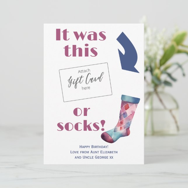 Funny Birthday Gift Card Voucher Holder (Standing Front)