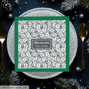 Funny birthday gift one dollar pattern humour napkin