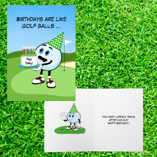 Funny Birthday Golf Ball Wishes Card