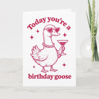 Funny Birthday Goose Greeting Card, Celebration Holiday Card