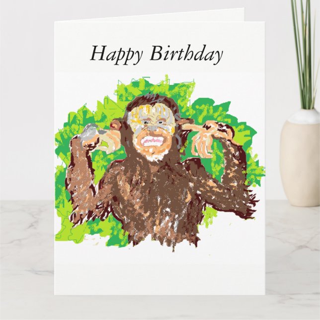 Funny Birthday Greeting Card / Monkey (Front)