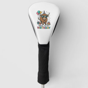 Funny Birthday Highland Cow Party Design_1 Golf Head Cover