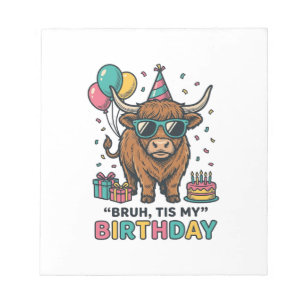 Funny Birthday Highland Cow Party Design_1 Notepad
