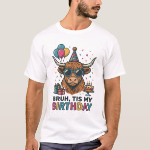 Funny Birthday Highland Cow Party Design_1 T-Shirt