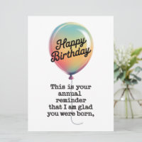 Funny Birthday I Am Glad You Were Born