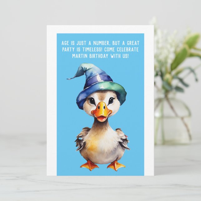 funny birthday invitation │ age is just a number (Standing Front)