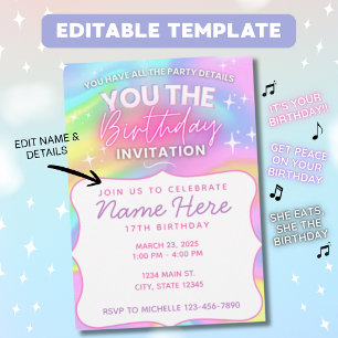 Funny Birthday Invitation You the Birthday