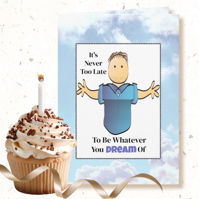 Funny Birthday Joke for Man Snarky Male Cartoon  Card (Creator Uploaded)