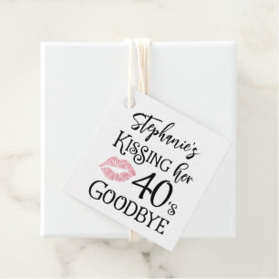 Funny Birthday Kissing A Decade Goodbye Custom Favour Tags