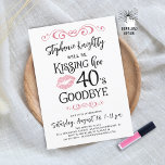 Funny Birthday Kissing Her Decade Goodbye Invitation<br><div class="desc">Funny Birthday Kissing Her Decade Goodbye Party Invitation. Invite guests to celebrate a milestone birthday beginning a new decade with this invitation featuring an editable, modern typography design for NAME WILL BE KISSING HER DECADE GOODBYE (shown with 40's for a 50th birthday in your choice of colours for the text,...</div>