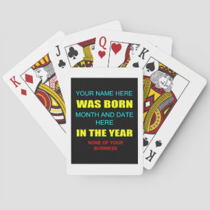 Funny birthday none of your business playing cards